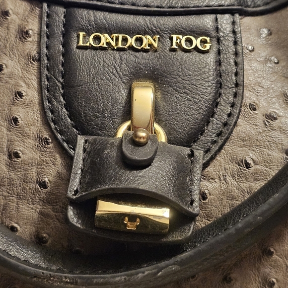 London Fog Faux Ostrich Lark Satchel - Picture 16 of 16
